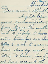 Cropped view of letter