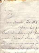 cropped view of letter