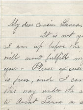 cropped view of letter