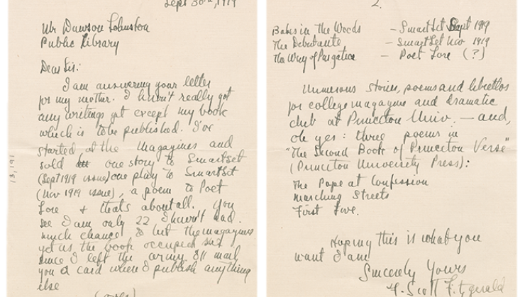 F. Scott Fitzgerald letters